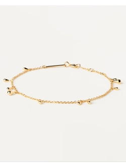 Браслет Teardrop cеребро 925 пробы покрытое золотом