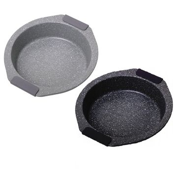 Форма для запекания круглая Kamille KM 6034A (28,5х26,5х6 см) из углеродистой стали с мраморным покрытием