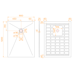 Душевой поддон прямоугольный STONE TRAY-W (900x1200)