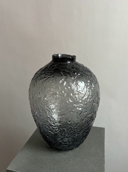 Ваза стеклянная, цвет серый, 22*31 см