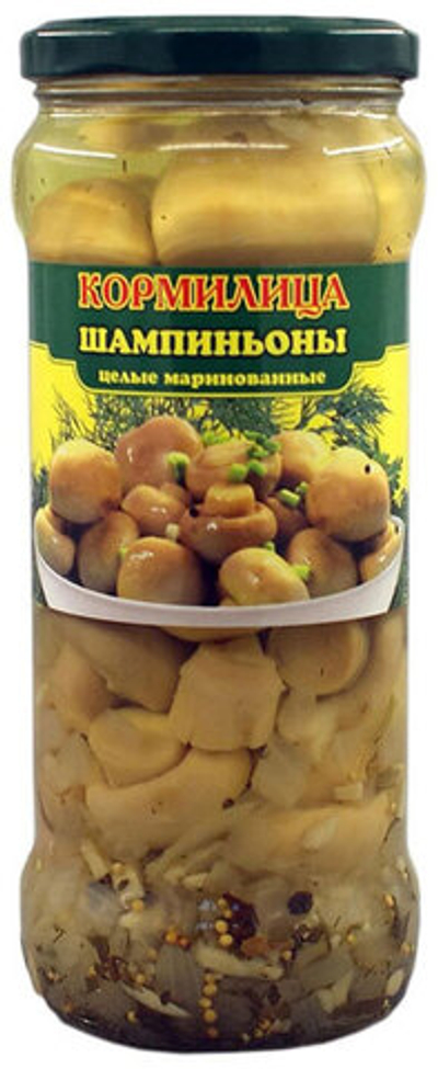 Шампиньоны Кормилица целые маринованные 580 мл