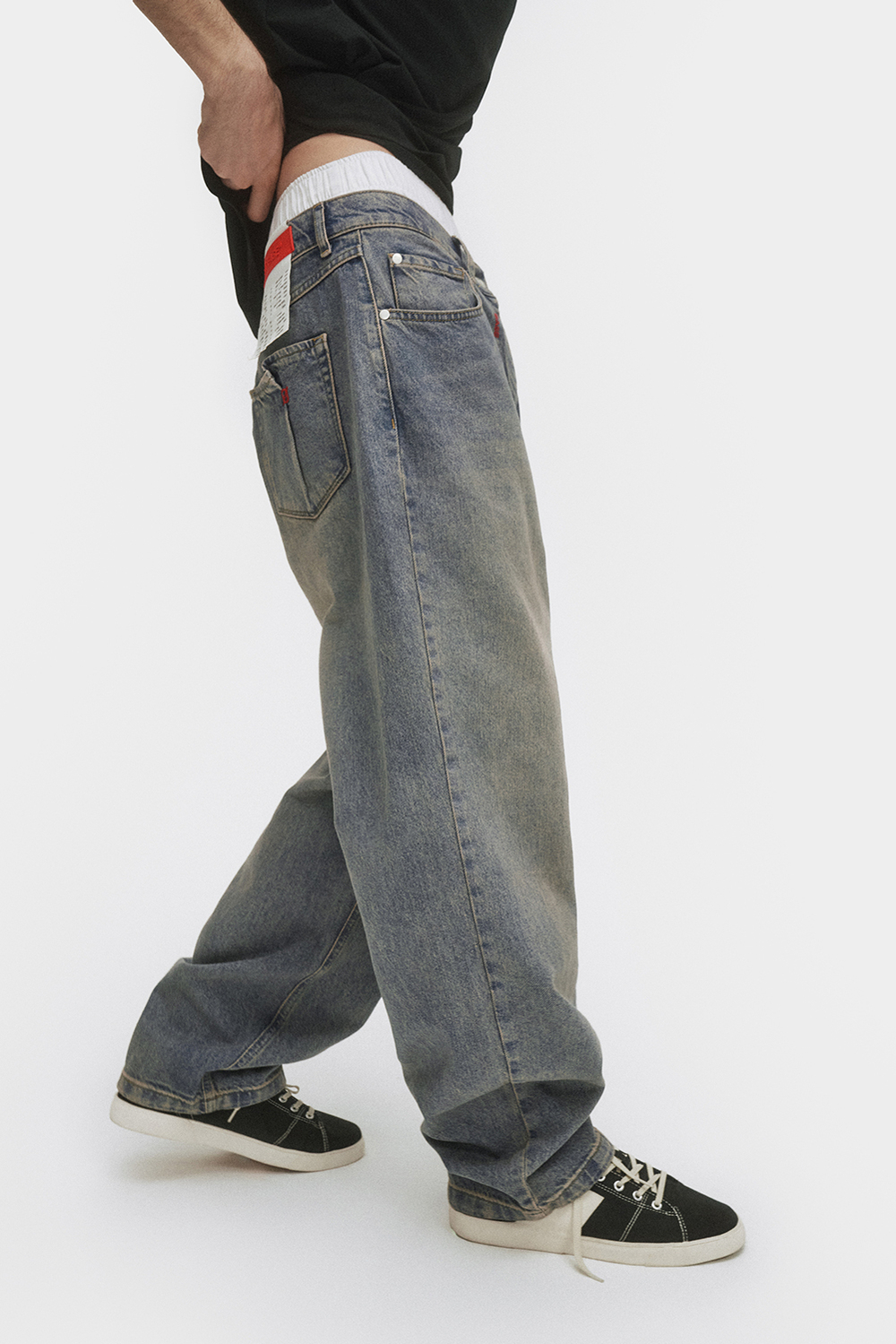 Джинсы широкие мужские Men Jeans Wide Dirty blue