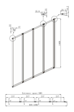 Шторка для ванны Ambassador Bath Screens 16041111R (100х140) хром,стекло прозрачное,складная,1 место