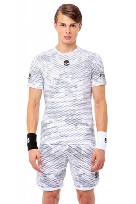 Мужская теннисная футболка Hydrogen Tech Camo Tee - белый, черный