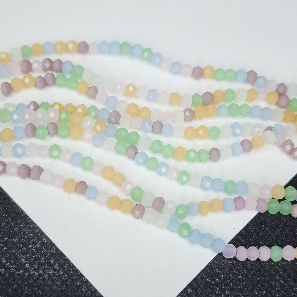 Бусины стекло, эффект кошачьего глаза, огранка, р-р 3мм, цена за нить 22.5см