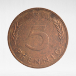 Germany, 5 Pfennigs, 1991, (Munich Mint - "D"), VF