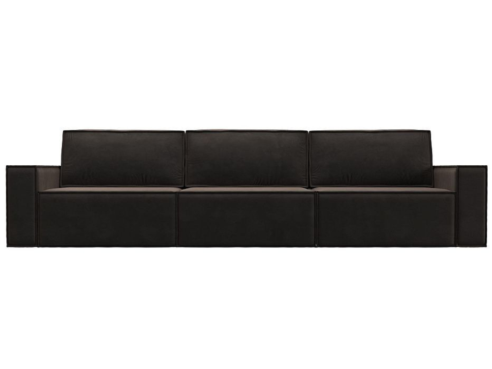 Диван прямой Куба лонг, Коричневый, Велюр, 116866