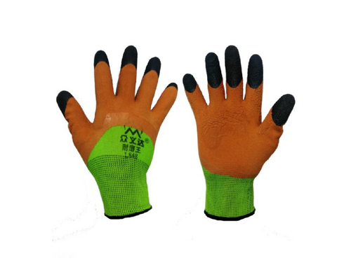 Перчатки нейлоновые "Черный Пальчик" полный облив Коричневые (уп-12шт)