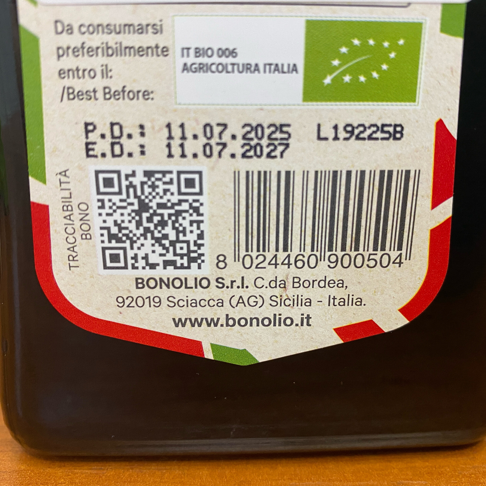 Оливковое масло BONO Italian Organic 500ml Сицилия
