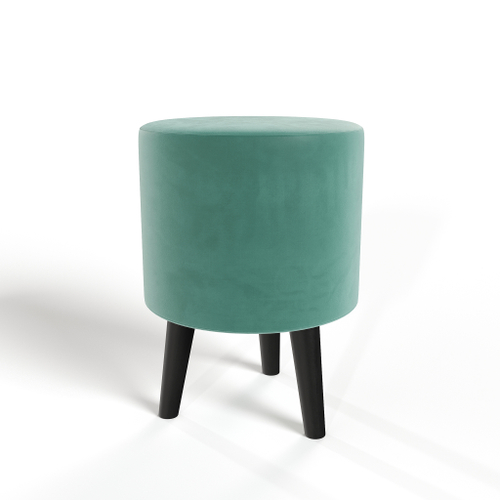 Пуф круглый на трёх высоких ножках Фантазёр Z-13 (Бирюзовый) в офис, дом, салон красоты, прихожая, гостиная, на кухню, в кафе, в зону ожидания, в коридор, к туалетному столику. Банкетка, подставка.
