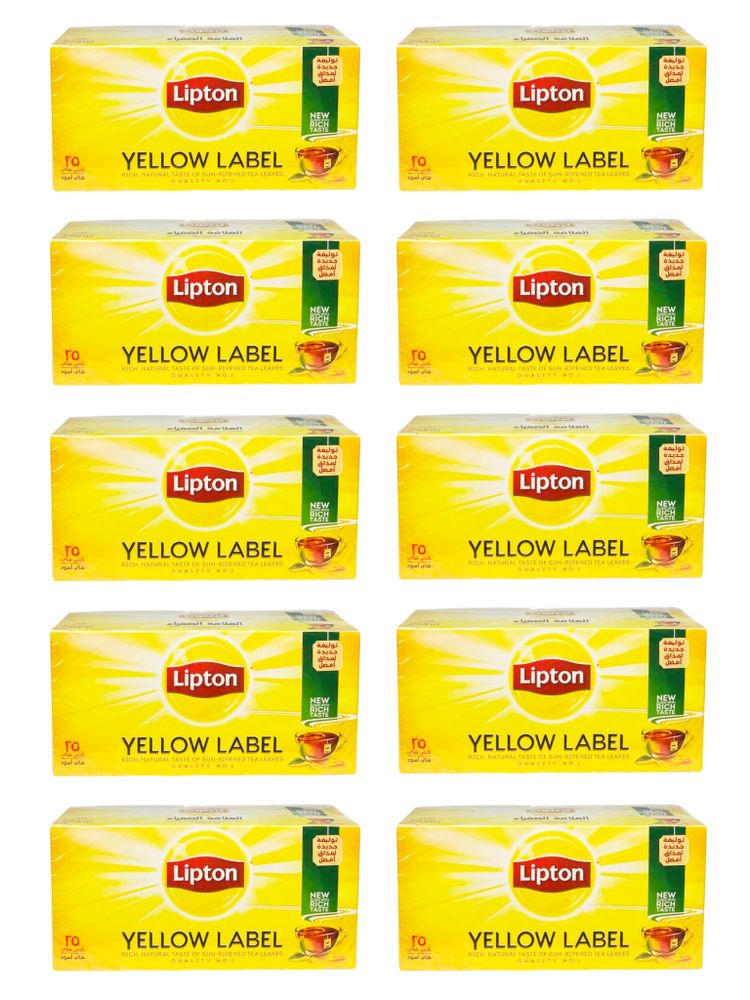 Чай черный Lipton Yellow label в пакетиках, 25 шт x 10 уп