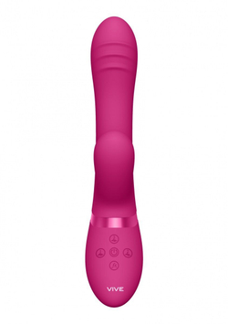 Розовый вибромассажер-кролик Tani - 21,5 см.