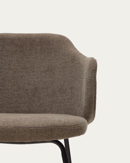 Suanna Стул коричневого цвета с черными стальными ножками La Forma Испания 