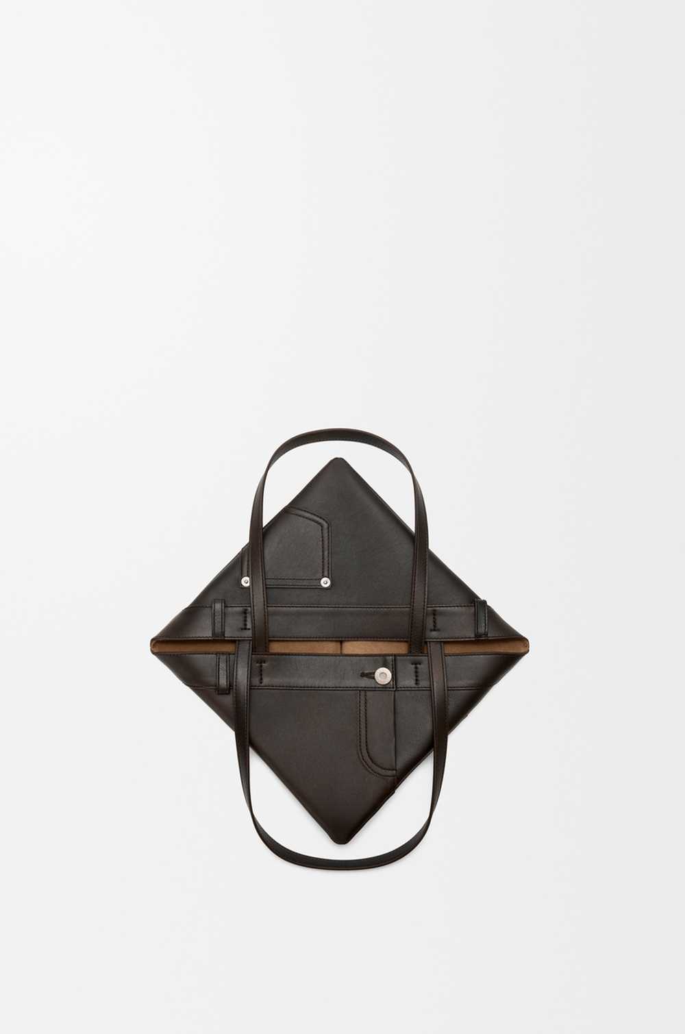 Loewe Сумка-тоут среднего размера Panta Puzzle Fold из блестящей телячьей кожи, темно-коричневый
