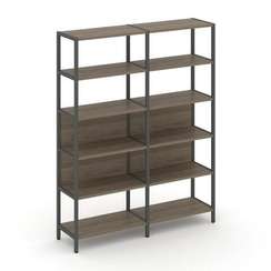 Shelf System Двухсекционный стеллаж пятиярусный SN.STM-521 Вяз Благородный/Металл Антрацит 1590*400*