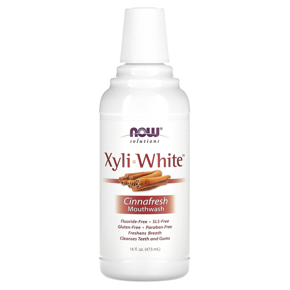 NOW Foods, Ополаскиватель для полости рта XyliWhite, свежесть корицы, 16 жидких унций (473 мл)