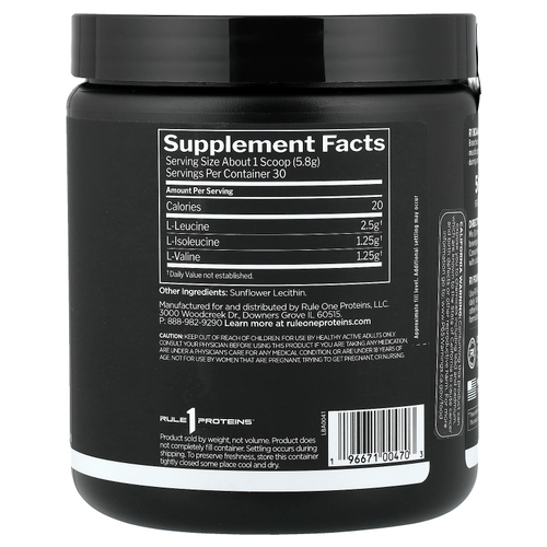 Rule One Proteins, BCAA, без добавок, 174 г (6,14 унции)