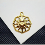 Подвеска солнце, сталь, 2я позолота, премиальная фурнитура