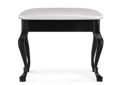 Банкетка Лусте черная / кожзам белый пунто