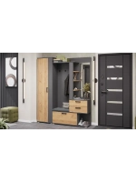 Прихожая с зеркалом Графит Серый 164х36х200