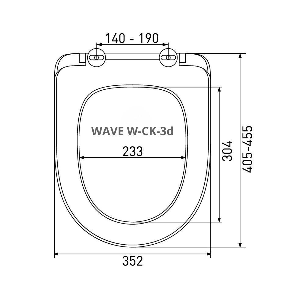Сиденье д/унитаза  WAVE W-CK-3d дюропласт БЕЛЫЙ глянец (Хит,Идеал,Атлантик) 03
