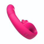 Розовый изогнутый вибратор с фрикциями - 19,7 см. (Цвет: розовый)