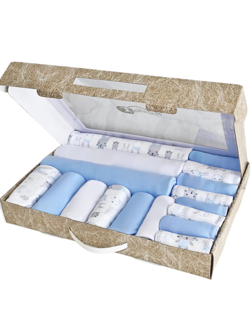 Серые зайки с голубым