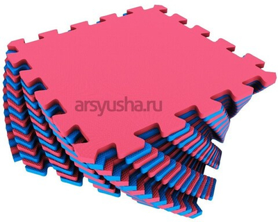 Коврик-пазл Экополимеры (16 плит 25x25x0,9см, 1кв.м./уп) Красно-синий