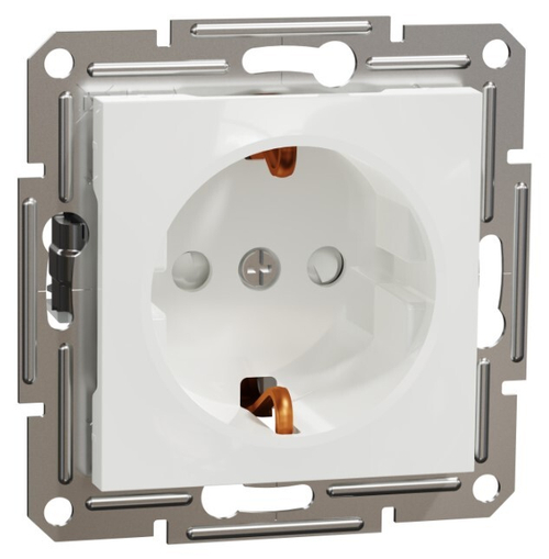 РОЗЕТКА С/У 1-ГНЕЗДО С/З 16A С/З/Ш ВИНТ КЛЕММЫ МЕХ БЕЛЫЙ ASFORA /SCHNEIDER/