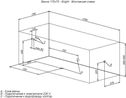 Акриловая ванна Aquanet Bright 175x75 (с каркасом)