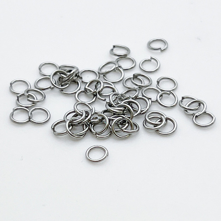 Колечки соединительные, сталь, диаметр 4 мм, толщина 0,6 мм, цена за 1 грамм