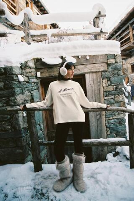 ZARA ФУТБОЛКА ST. MORITZ® С ДЛИННЫМИ РУКАВАМИ, ЭКРЮ