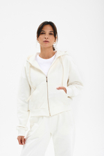 Худи oversize на молнии молочный