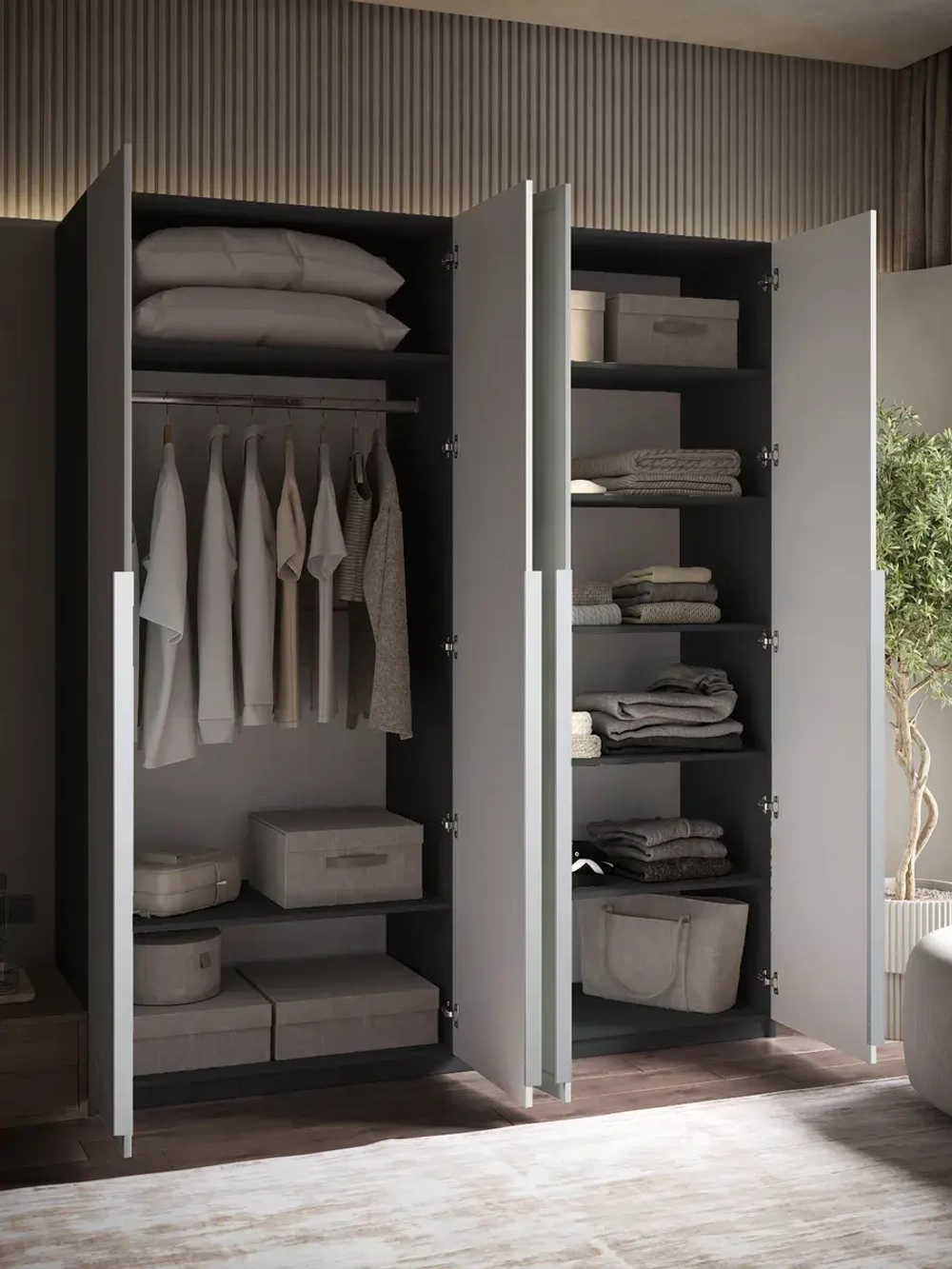 Шкаф распашной 200х50х230 четырёхдверный Mirage