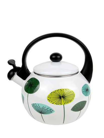 Чайник 2,2 л. эмалированный со свистком Kamille KM 1031 с черной бакелитовой ручкой