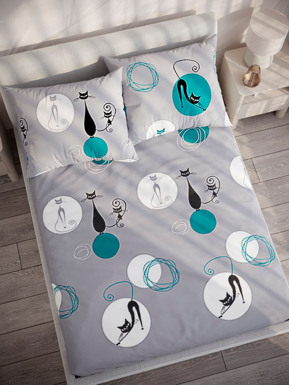 Постельное белье Полисатин Simple House "Roxy" евро Наволочка 50х70 см 2 шт Простынь 240x215 см Пододеяльник 200x215 см