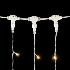 Светодиодный занавес 2*2 м., 400 теплых белых LED ламп, мерцание, прозрачный провод ПВХ, LTC (PCL402BLW-10-2WW)