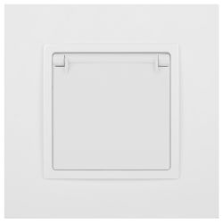 14-2103-01 ЭРА Розетка 2P+E Schuko со шторками с крышкой, 16A-250В, IP20, Эра Elegance, белый