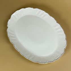 Lenardi 109-268 Овальное блюдо 37х27,5х3см КРОКУС ЗОЛОТО в под.уп.(х6)Фарфор