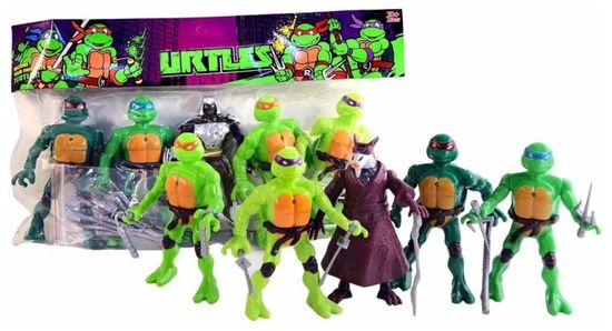 Набор черепашек ниндзя в пакете 5в1 со светом