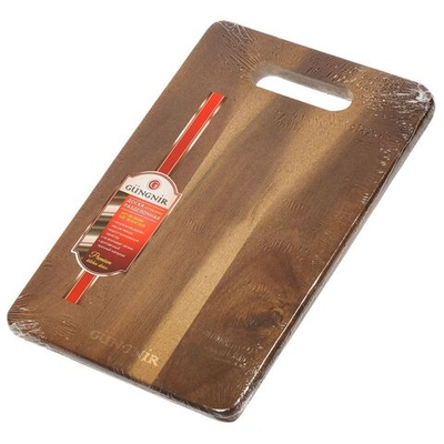 Доска разделочная акация, 30х19.8х1.6 см, с ручкой, прямоуг, Катунь, GR-CB-09M