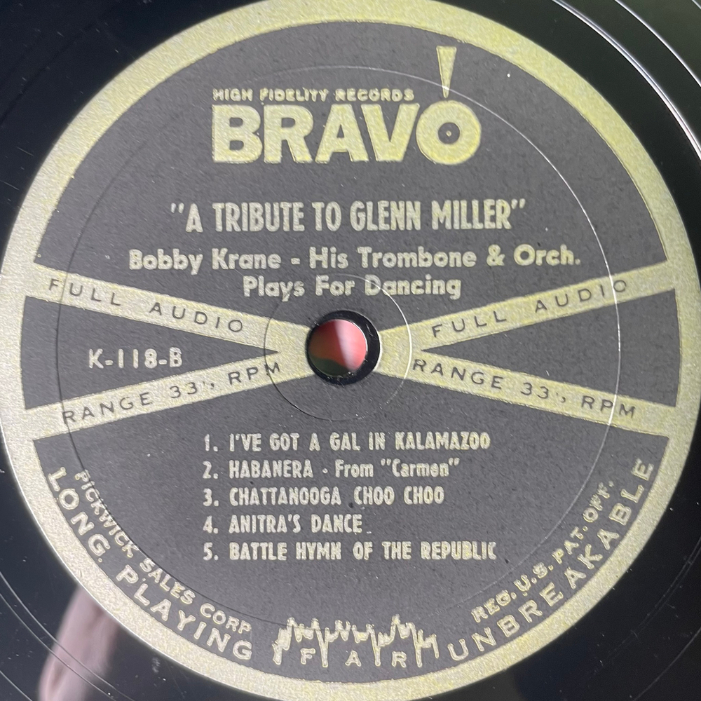 Bobby Krane His Trombone And Orchestra ‎– A Tribute To Glenn Miller (США)