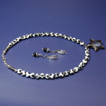 Сет из колье с подвеской и сережек (агат)