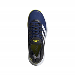 Мужские кроссовки теннисные Adidas Defiant Generation M - victory blue/cloud white/acid yellow