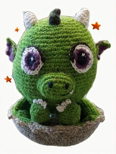 Игрушка-вывернушка Дракон Амигуруми/ Вязаная игрушка ручной работы
