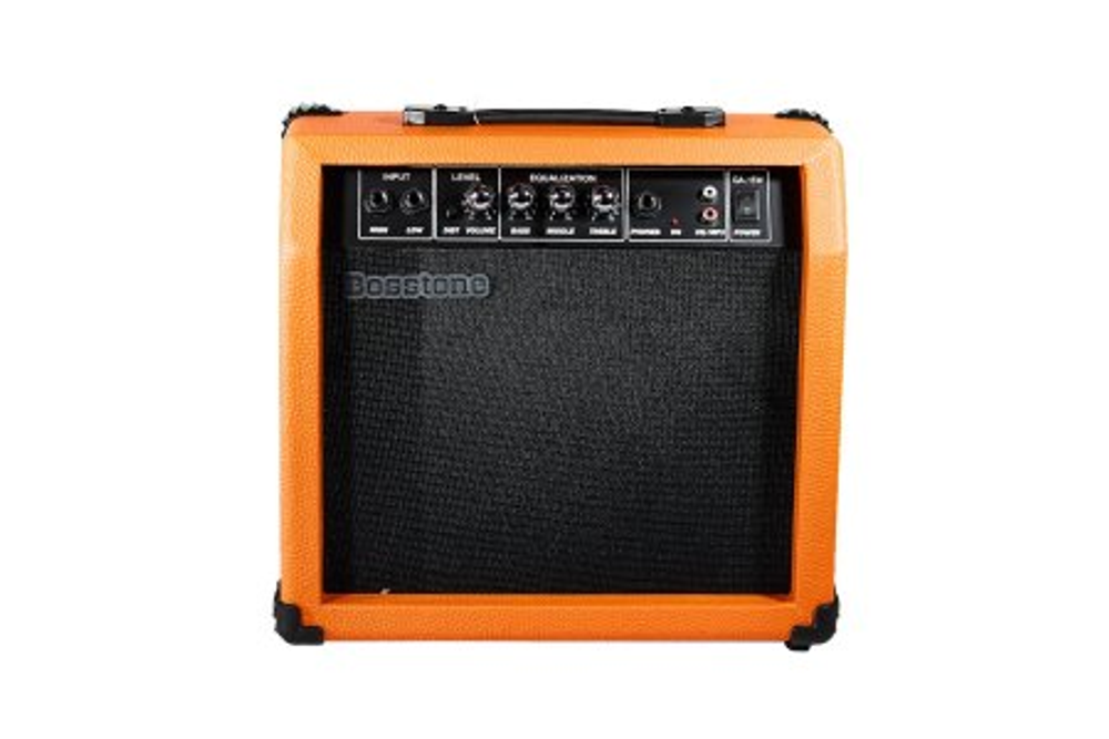 Bosstone GA-15W V.2 Orange комбо усилитель для электрогитары. Мощность - 15 Вт. Динамик - 6,5". Цвет - оранжевый. Размер (ШхВхГ) - 35 х 17,5 х 34 мм. Вес - 4.7 кг. Цвет - оранжевый.