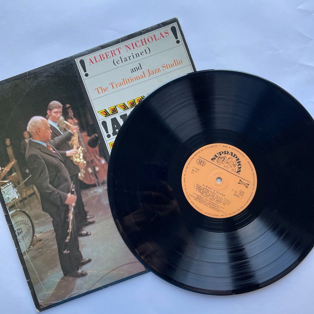 Винтажная виниловая пластинка LP Albert Nicholas And The Traditional Jazz Studio Blues (Чехословакия 1974)