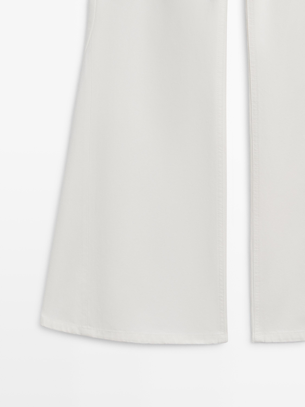 Massimo Dutti Джинсы с высокой талией и расклешенным кроем, белый