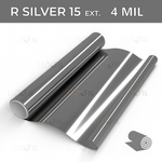 Пленка солнцезащитная зеркальная R SILVER 15 (Exterior 4 mil) LUXFIL, рулон (размер 1,524x30м.)