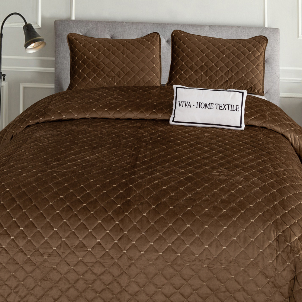 Велюровое покрывало ромб OVF018